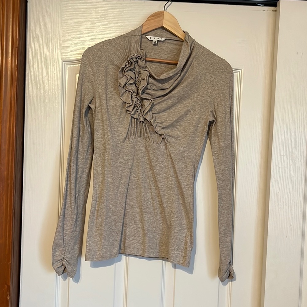EUC cabi heathered oatmeal blouse
